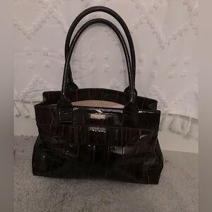 Brown Kate Spate Croc-embossed Tote